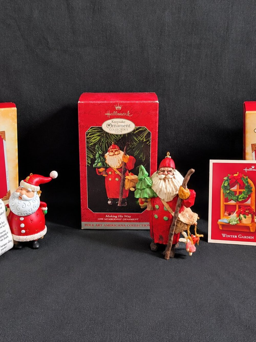 Hallmark Keepsake Christmas Ornaments Lot of 3 Santa Winter Garden 1998 2004